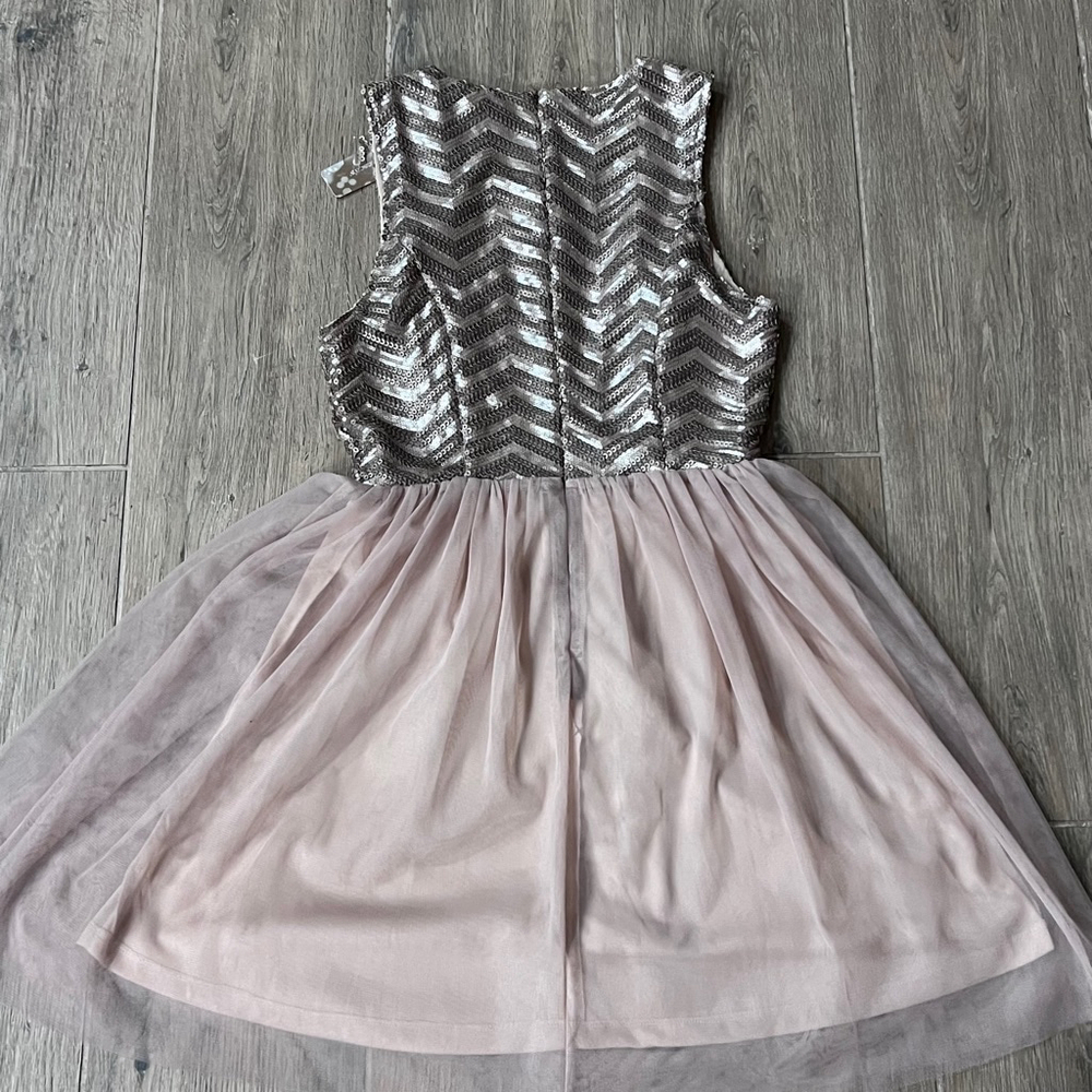 Dress Short Formal Sequin Rose Gold Tulle Pink Dance Party Gown Hoco Holiday - Picture 8 of 13